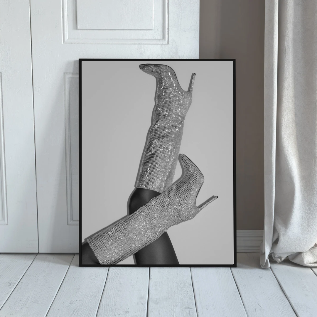 Silver Boots Print