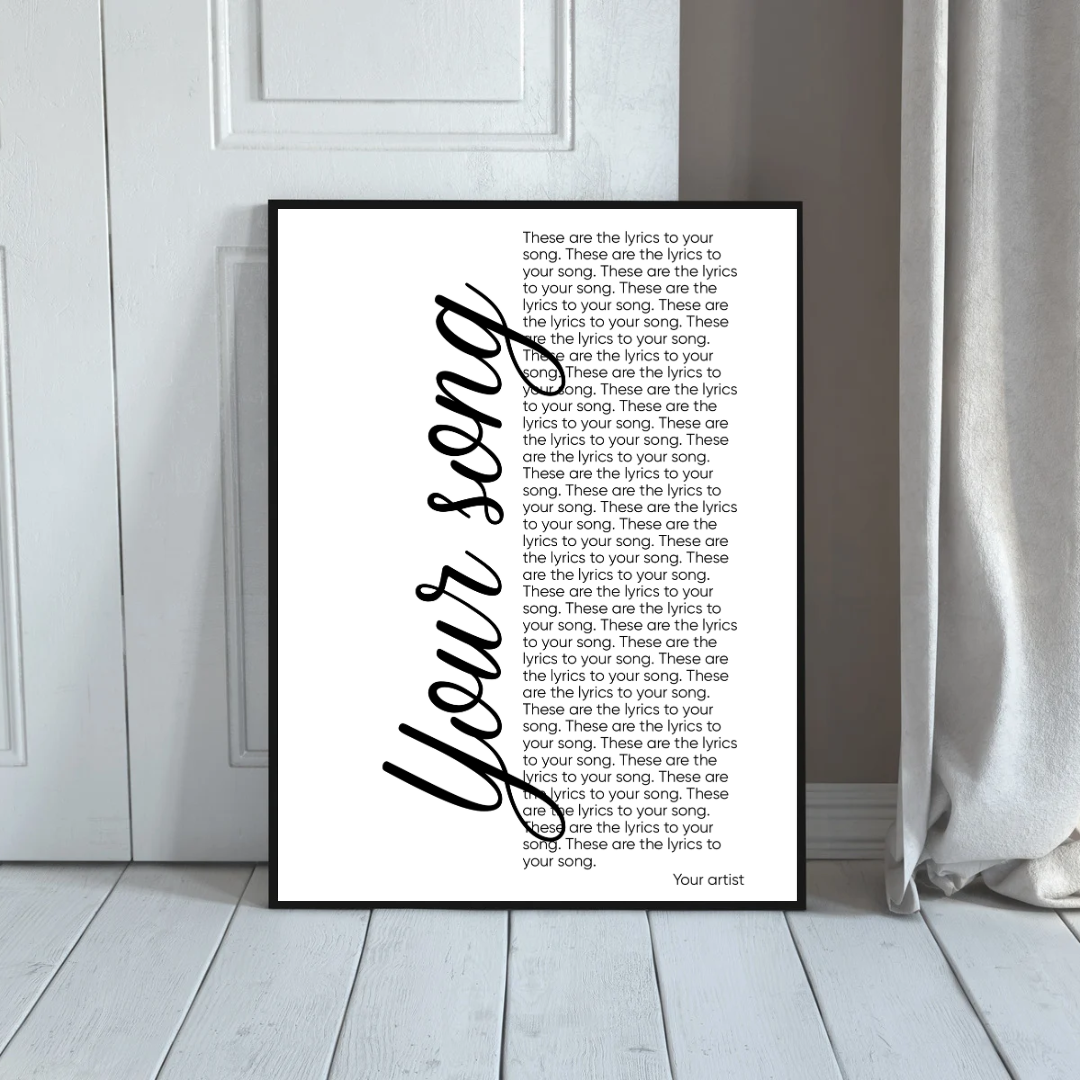 Personalised Lyrics Print