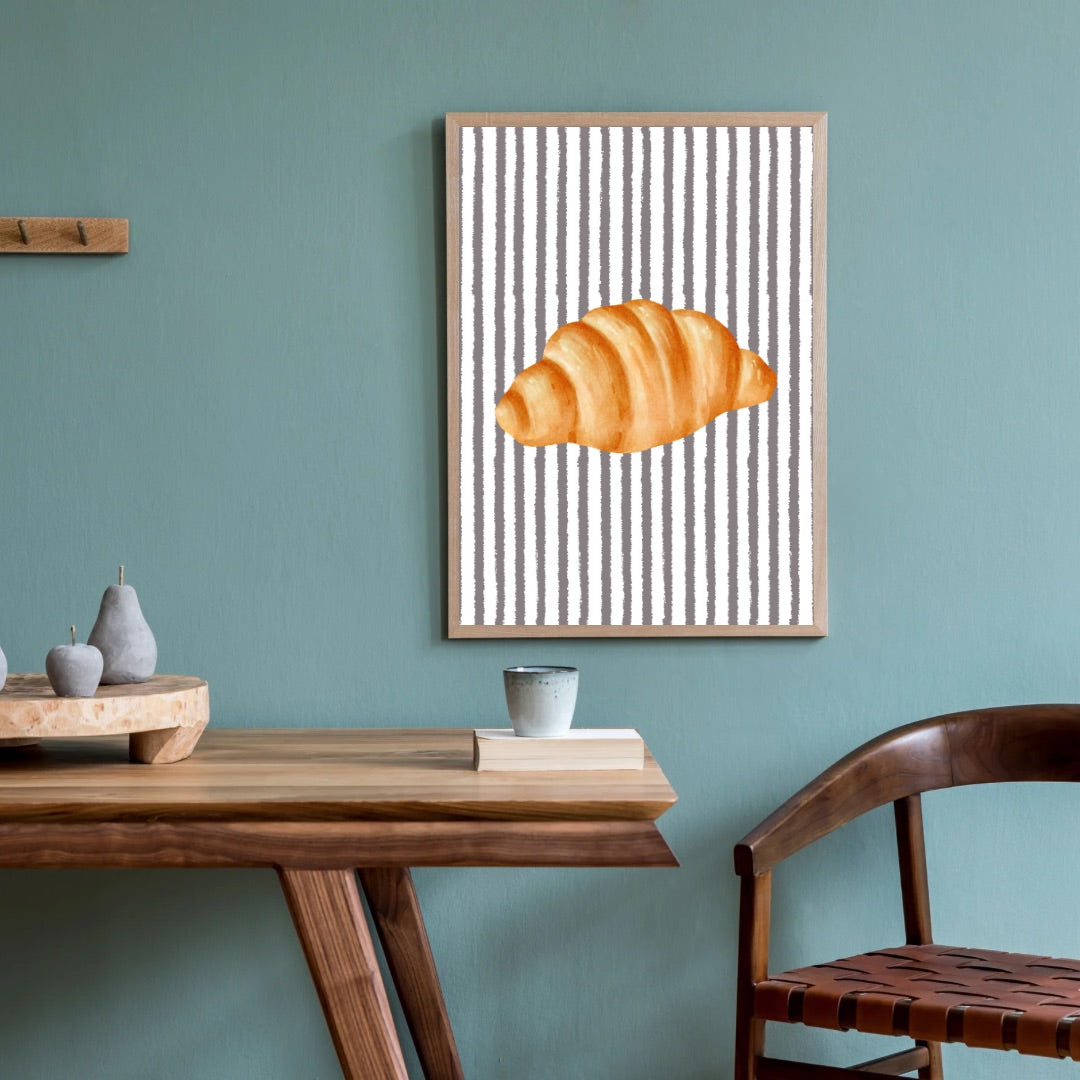 Striped Croissant Print