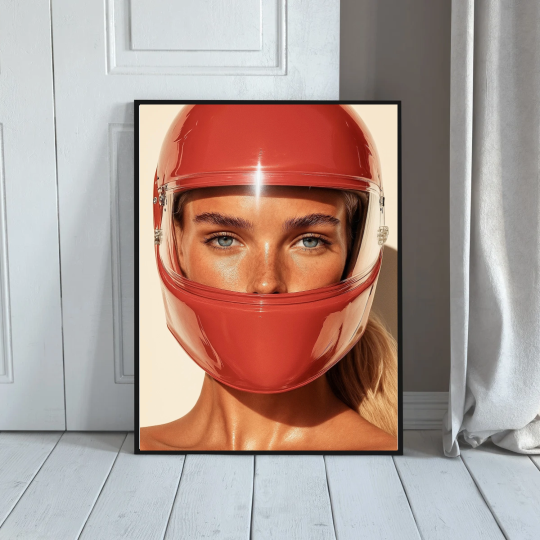 Red Helmet Print