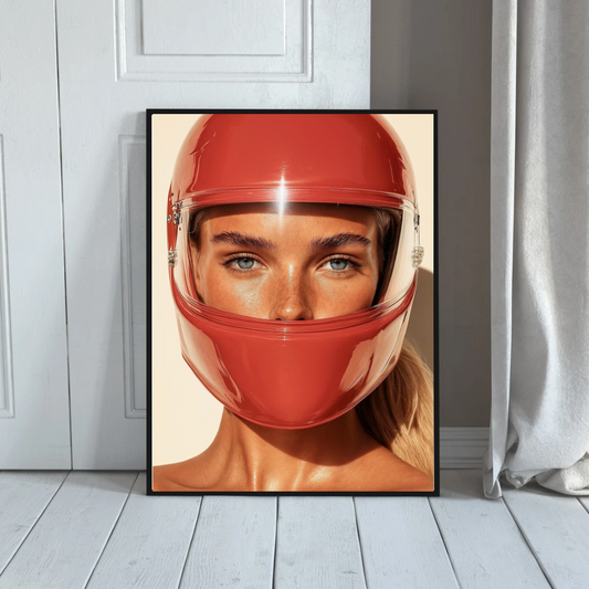 Red Helmet Print