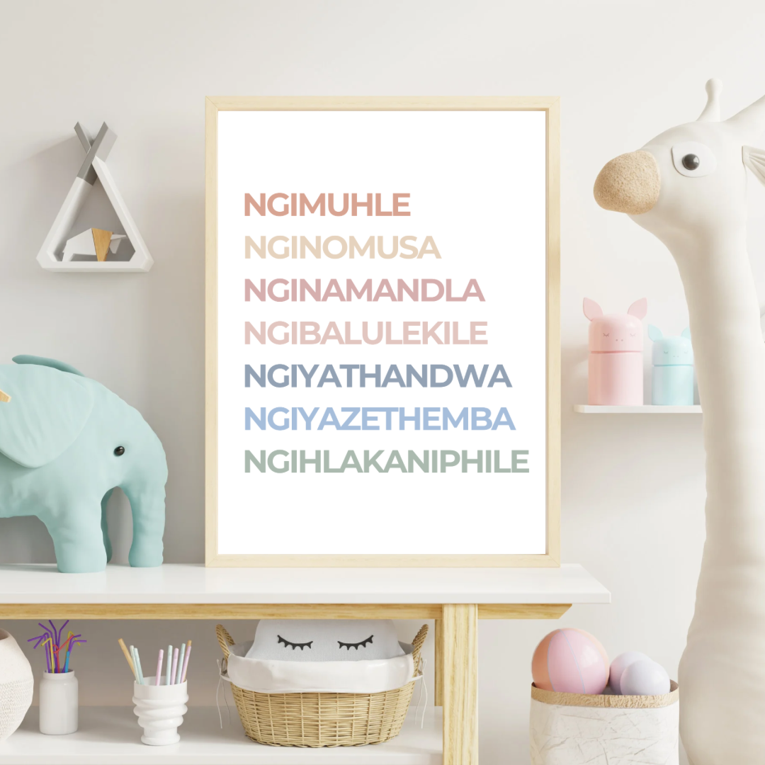 isiZulu Kids Affirmation Print