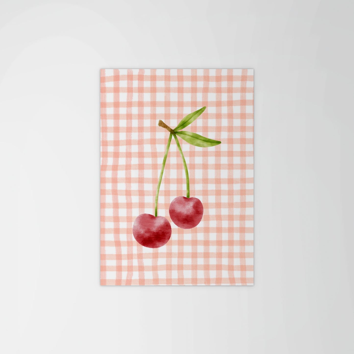 Checkered Cherry Print