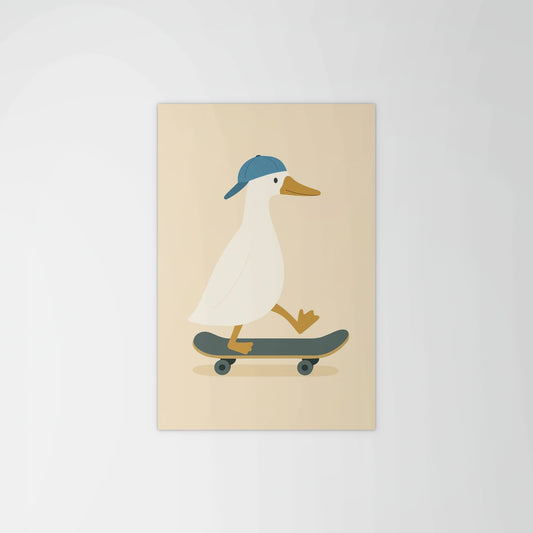 Skateboard Duck Print