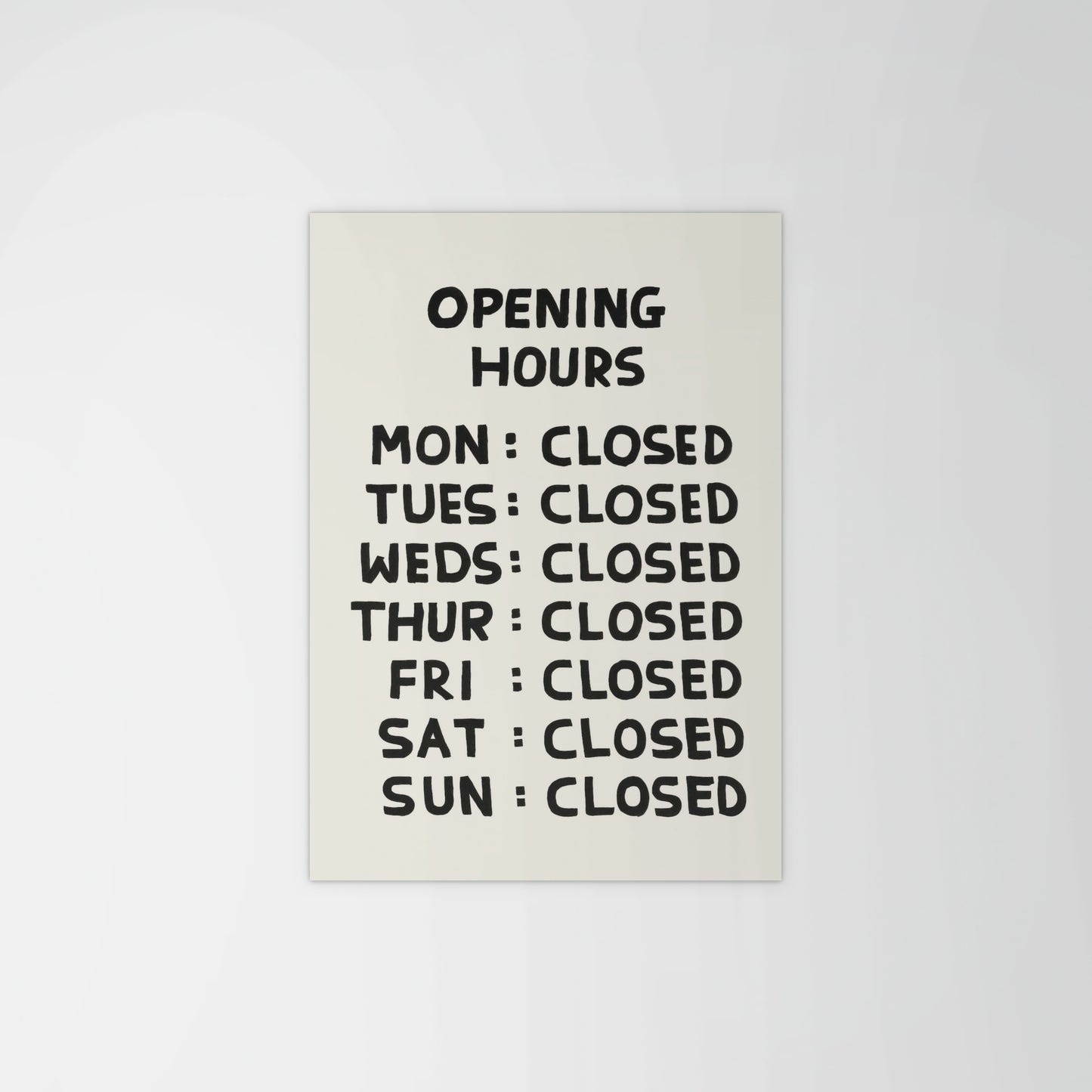 Opening Hours Print