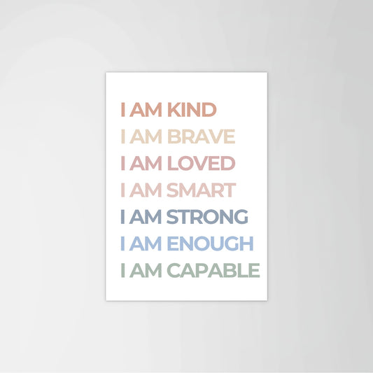 English Kids Affirmation Print