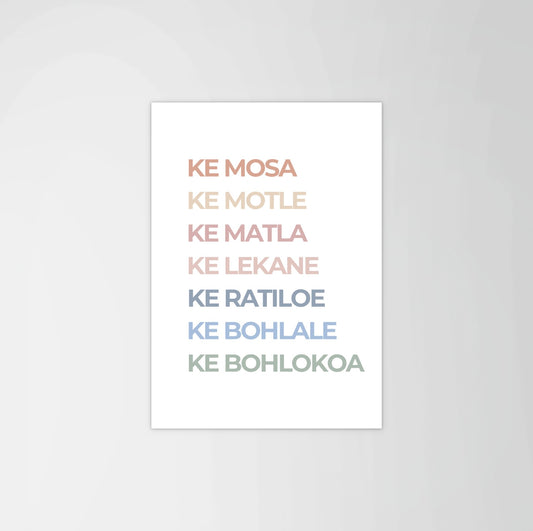 Sesotho Kids Affirmation Print