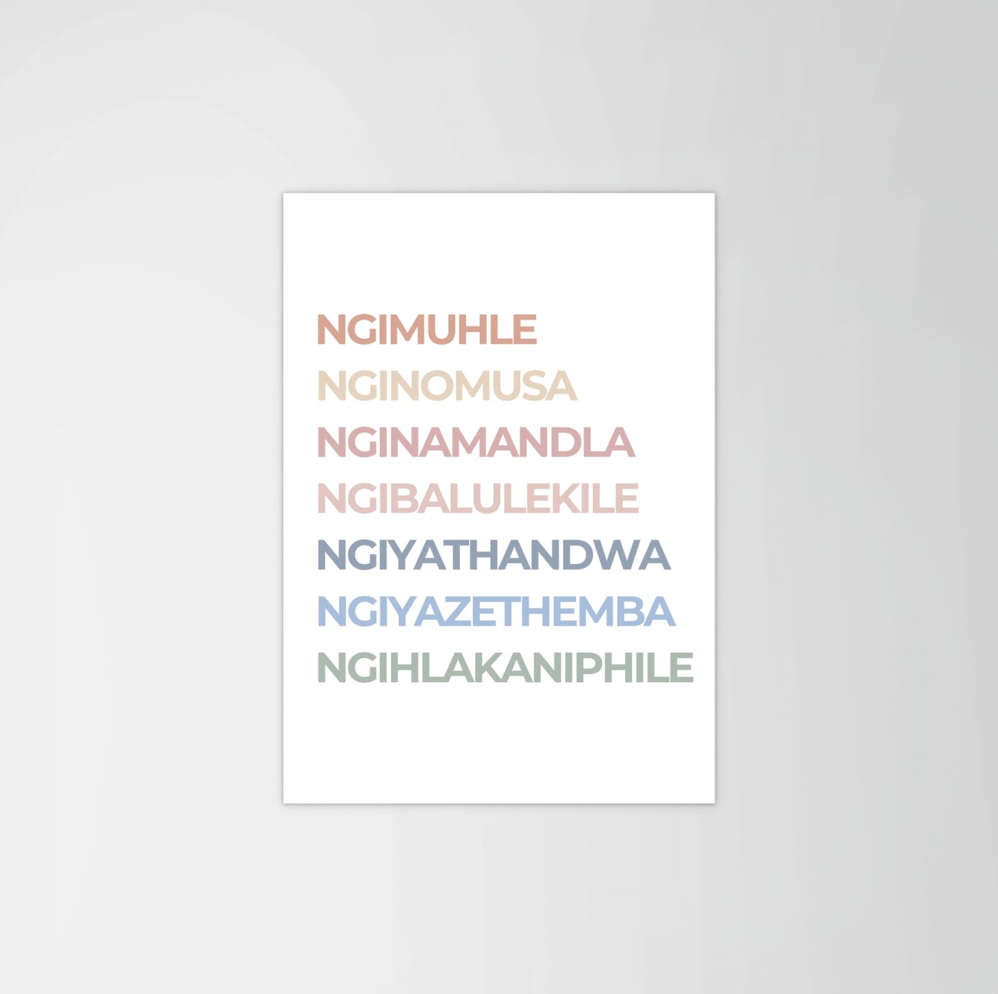 isiZulu Kids Affirmation Print