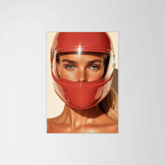 Red Helmet Print