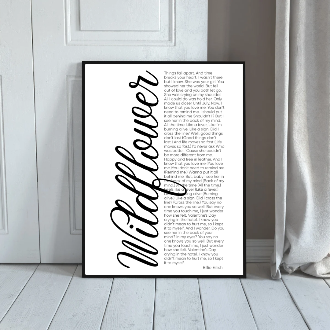 Personalised Lyrics Print