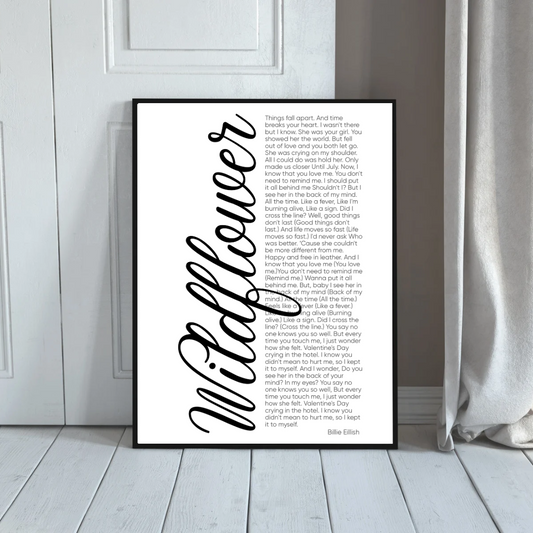 Personalised Lyrics Print