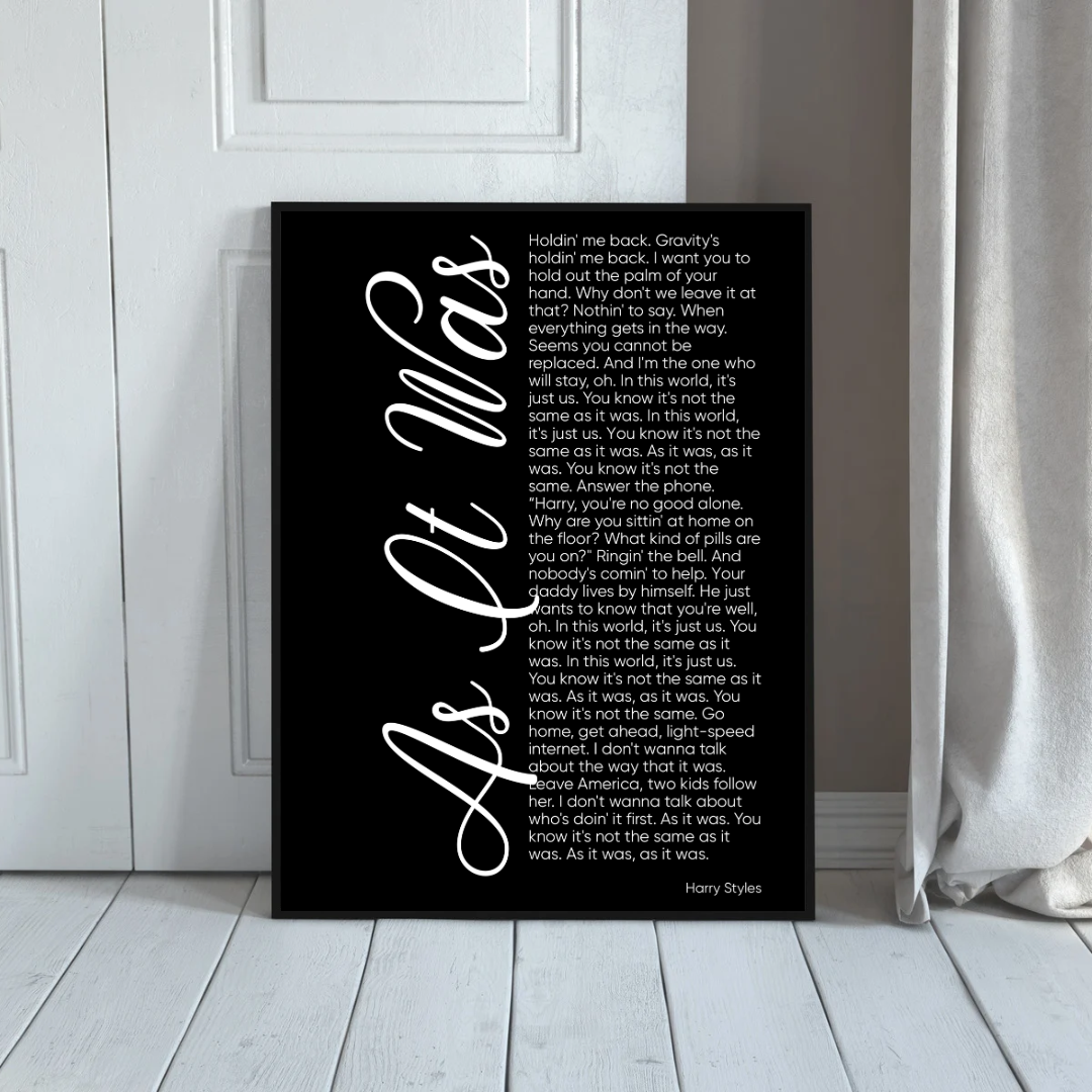 Personalised Lyrics Print