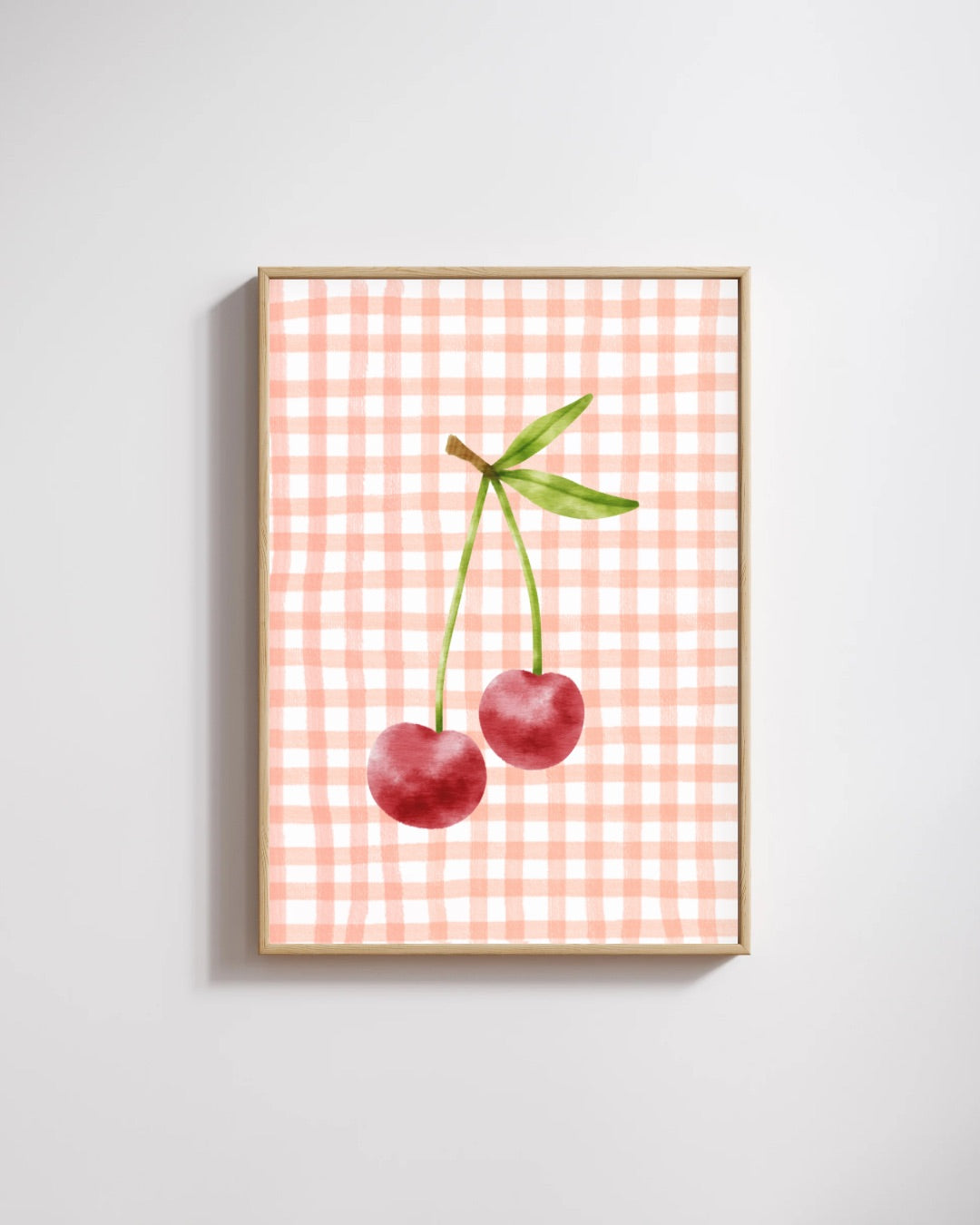 Checkered Cherry Print