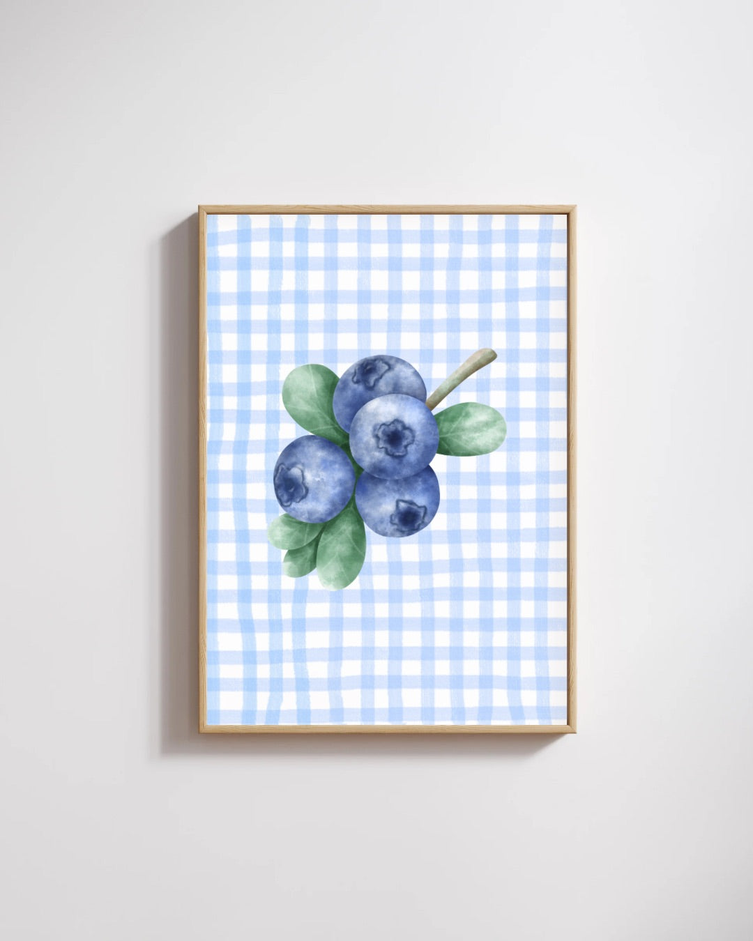 Checkered Blueberry Print