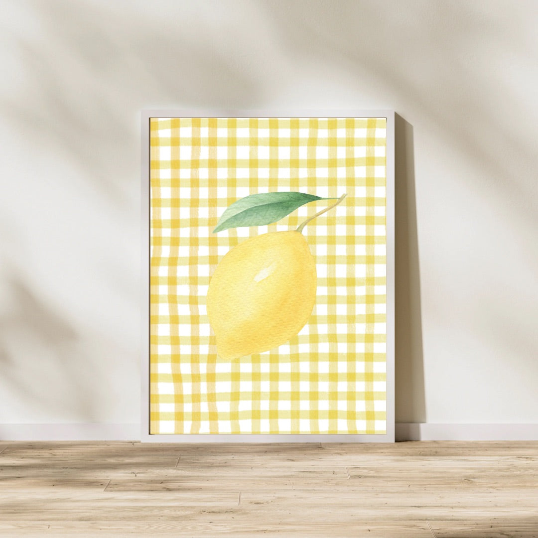 Checkered Lemon Print