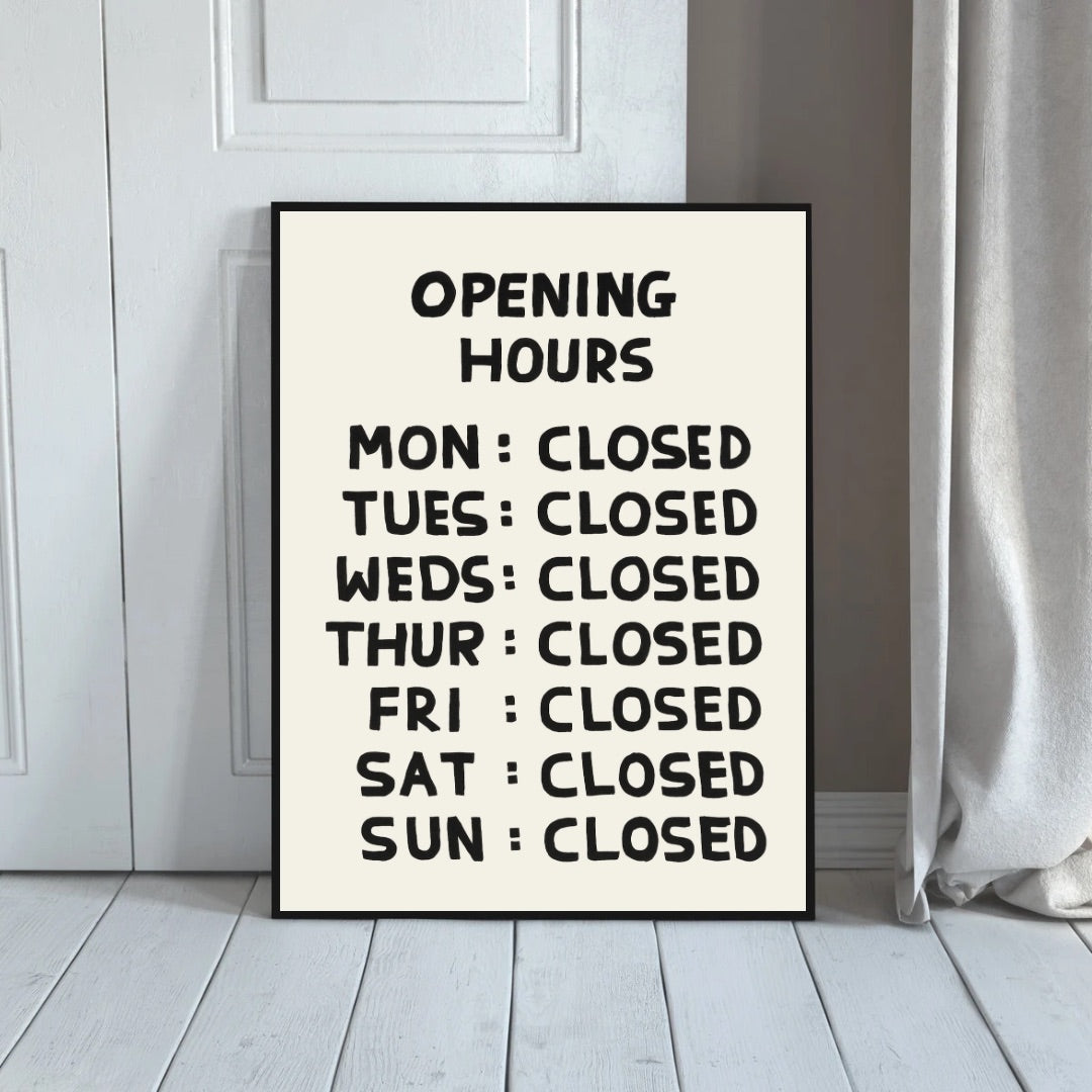 Opening Hours Print